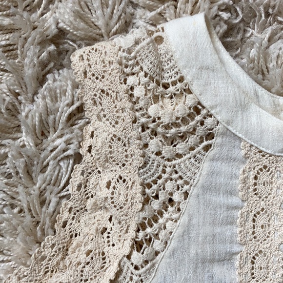 NWT Ecoté Lace High Neck Tank Cream White S - Picture 7 of 9